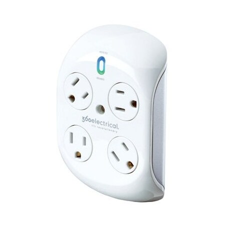 360 Electrical Outlet Strip, Surge, 4 Outlet(s) White 36036-2CA6ES-C1